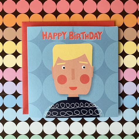 Happy Birthday Blonde Man FWP030 Fiona Wilson Prints