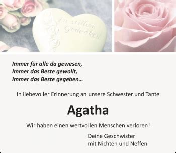 Traueranzeigen Von Agatha Schlotter Schwarzw Lder Bote Trauer