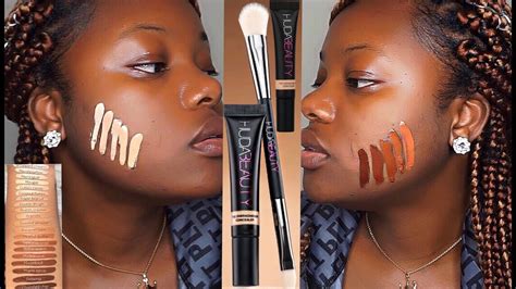 Huda Beauty Overachiever Concealer On Dark Skin Swatches And Review Youtube