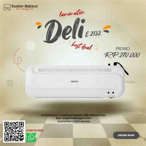 Jual Mesin Laminating Laminating Deli E2132 Laminator A4 Shopee Indonesia