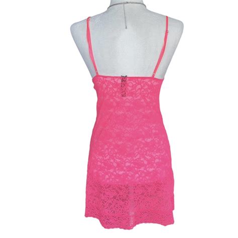 Y K Victorias Secret Slip Hot Pink Sheer The Depop
