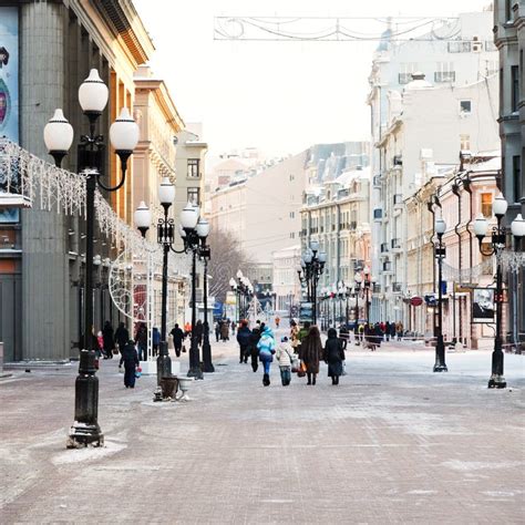 Rua Hist Rica De Arbat Do Pedestre Em Moscou Foto Editorial Imagem De