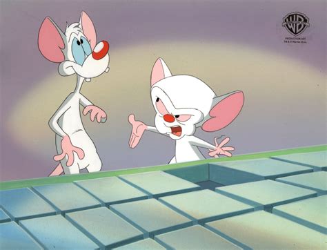 Pinky Brainmedium Original Production Cel On Original Backgroundimage