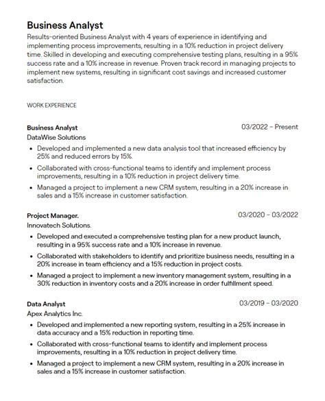 3 Business Analyst Resume Examples With Guidance