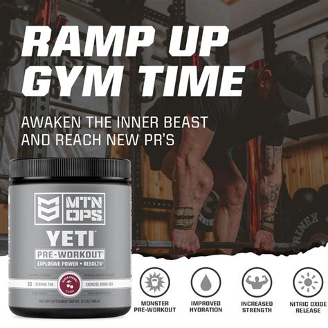 Mtn Ops Yeti Monster Pre Workout Powder Energy Drink 30 Servings Bugle