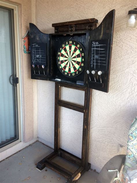 Updated Dart Board Cabinet Stand Dart Board Dartboard Stand Diy