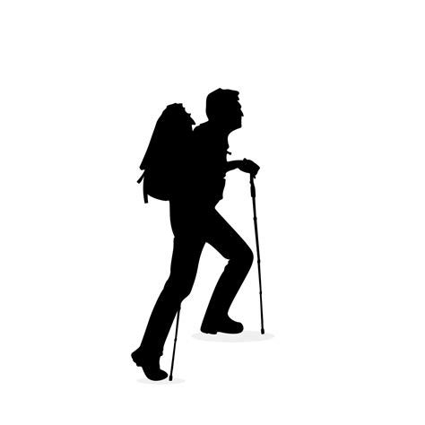 Hiker Silhouettes Hiking Man With Rucksacks Silhouette People With