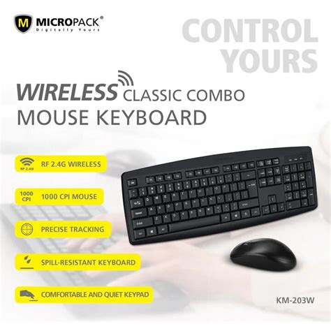 Micropack Km 203w Classic Wireless Combo Keyboard And Mouse Shopee Philippines