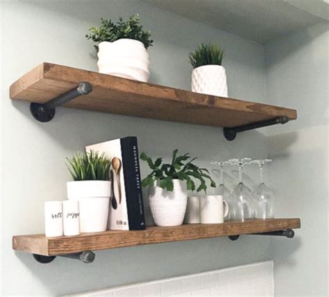 One Floating Shelf Two Shelf Brackets Farmhouse Decor Etsy In 2020