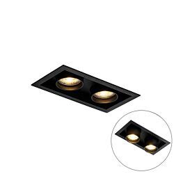 Recessed Spot Black Rotatable And Tiltable Trimless 2 Light Oneon 2