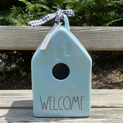 Rae Dunn Accents Rae Dunn Blue Welcome Birdhouse Bank Poshmark