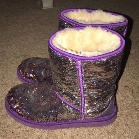 Ugg Shoes Purple Sequined Ugg Boots Size 9 Poshmark