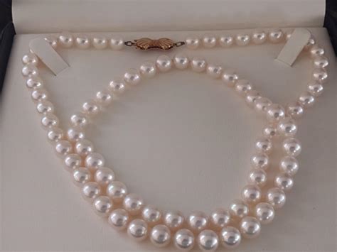 Mikimoto Blue Lagoon 24 Akoya Pearl Strand Necklace 14k Gold Clasp