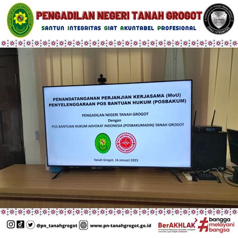 Pengadilan Negeri Tanah Grogot Kelas Ii Melakukan Penandatanganan Mou