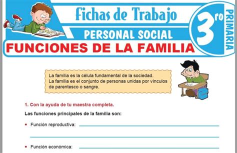 Funciones De La Familia Para Tercero De Primaria Fichas De Trabajo