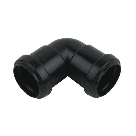 FloPlast Push Fit Waste 40mm Black 90 Degree Bend WP11B