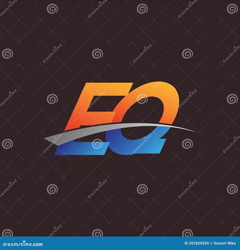 Letra Inicial Eq Logotype Nome Da Empresa Colorida Laranja E Azul E