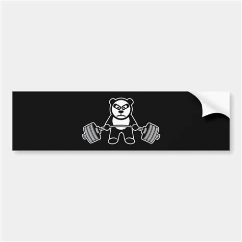 Weight Lifting Panda Bear Anime Cartoon Workout Bumper Sticker Zazzle