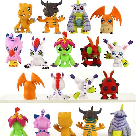 9pcs Set Anime Adventure Figures Piyomon Palmon Tentomon Greymon Agumon