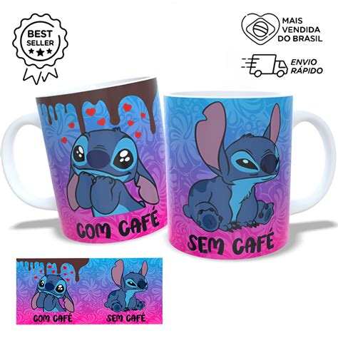 Caneca Personalizada Stitch Café Sem Café Vários Modelos Shopee