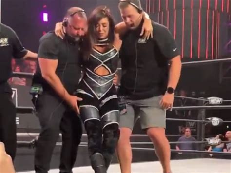 WATCH: AEW Superstar Rebel Struggles to Get Out of the Arena Following ...