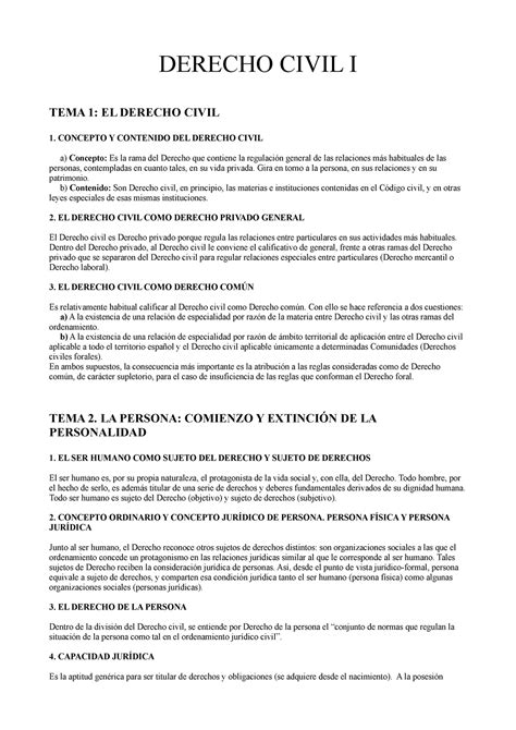 DCHO Civil I Colex Apuntes Todos DERECHO CIVIL I TEMA 1 EL DERECHO