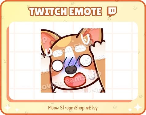 Twitch Emote Cute Corgi Panic Shock Scared Emotes Kawaii Etsy