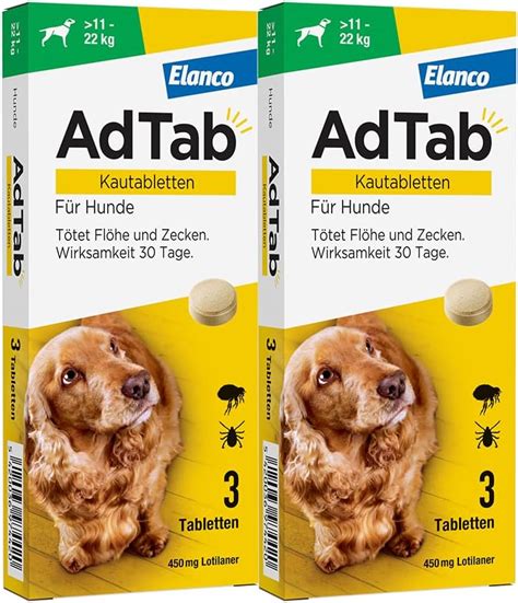 AdTab Sparset Doppelpack Hunde Zecken Und Flohschutz 11 Bis 22 Kg