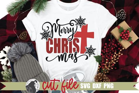 Merry Christ Mas Svg Christmas Cross Svg Christmas Svg Christian Christmas Svg Winter Svg