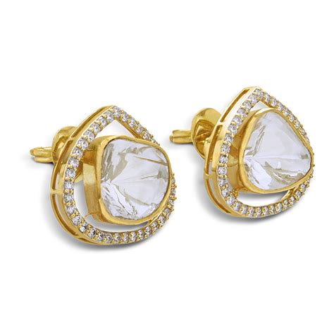 Buy Lab Grown Diamond Polki Earrings In India Aukera Jewellery