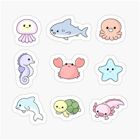 Cute Ocean Creature Sticker For Sale By Daniel St Cute Stickers