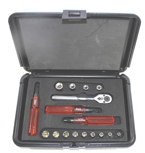 17 Pc Hand Tool Kit For Hi Lok Installation And Removal Brown