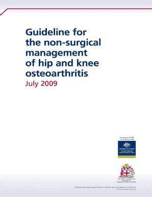 Fillable Online Guideline For The Non Surgical Management Of Hip And