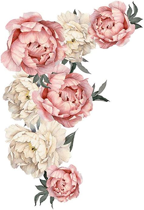 Amazon Flowers Wall Sticker Peony Rose Outivity Waterproof Pvc