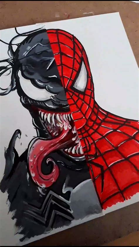 Venom vs Spider Man en 2024 Pinturas pequeñas Lienzos pintados