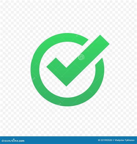 Green Check Mark Vector Icon Right Success Approved Or Confirm