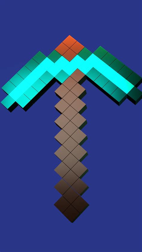 3d Model Minecraft Diamond Pickaxe Vr Ar Low Poly Cgtrader