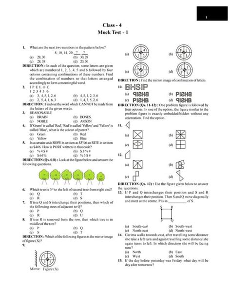 Class 4 Logical Reasoning Pdf Worksheets Library