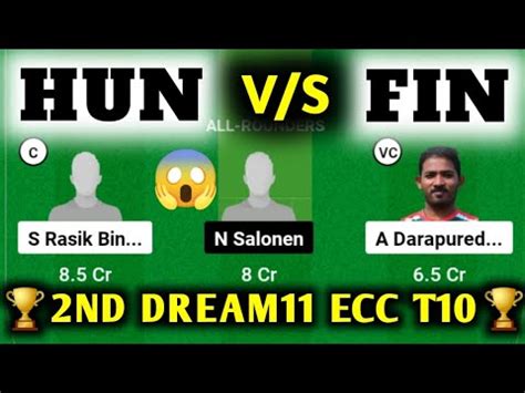 HUN VS FIN HUN VS FIN Dream11 HUN VS FIN Dream11 Prediction HUN