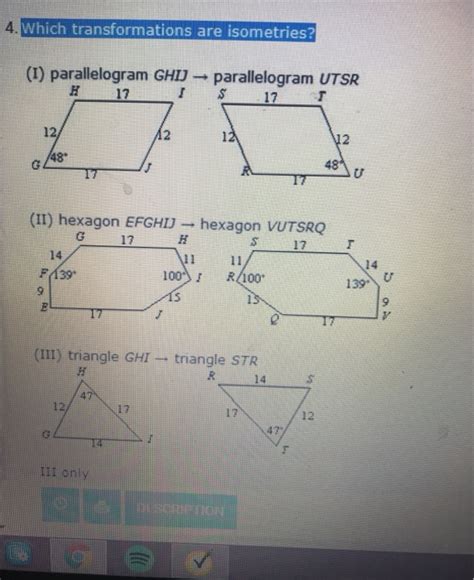 Solved Which Transformations Are Isometries Chegg