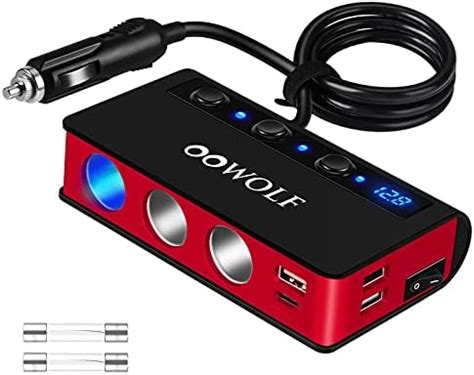 OOWOLF Upgraded Version Cigarette Lighter Splitter 2 QUICK CHARGE 3 0