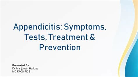 PPT Appendicitis Symptoms Tests Treatment Prevention PowerPoint