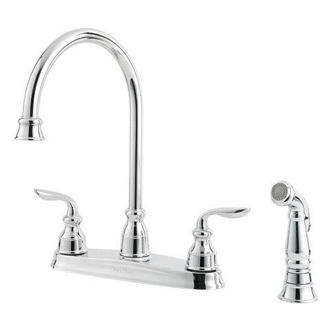 Pfister Avalon Polished Chrome 2 Handle High Arc Kitchen Faucet At