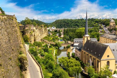 Panoramic Cityscape Of Luxembourg Stock Photo Image Of Landscape