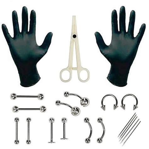 Set Disposable Professional Body Piercing Tool Kit Piercing Needle