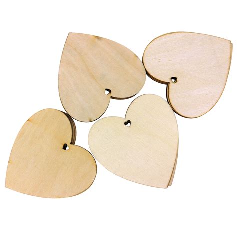 50 Pack Of Wooden Heart Decorations Tinyyo