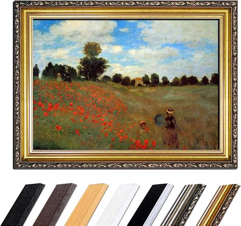 Amazon De Bild Mit Rahmen Claude Monet Mohnfeld Bei Argenteuil 80x60