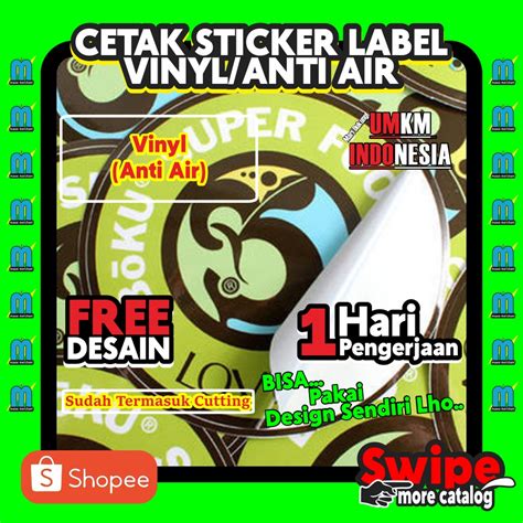 Jual Cetak Stiker Sticker Label Minuman Olshop Drink Kemasan Botol Anti Air Bulat Custom