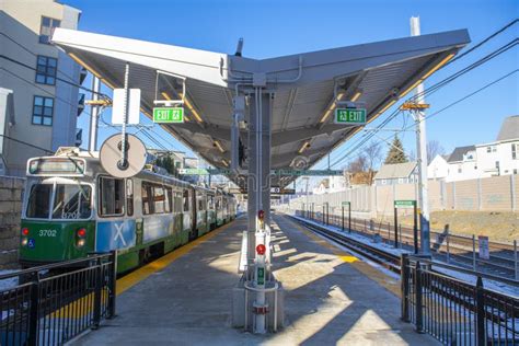 Mbta Green Line Extension Magoun Square Station Somerville Ma Usa