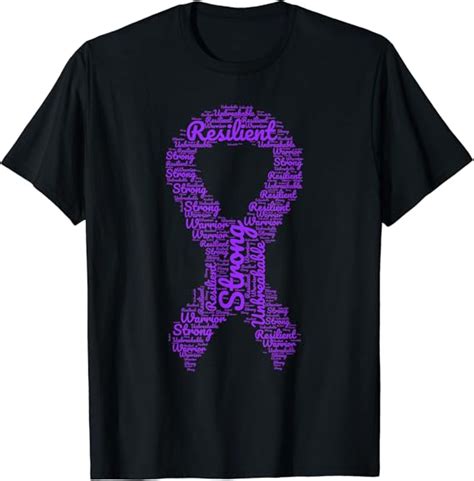 Crohns Disease Awareness Month Purple Ribbon With Words T